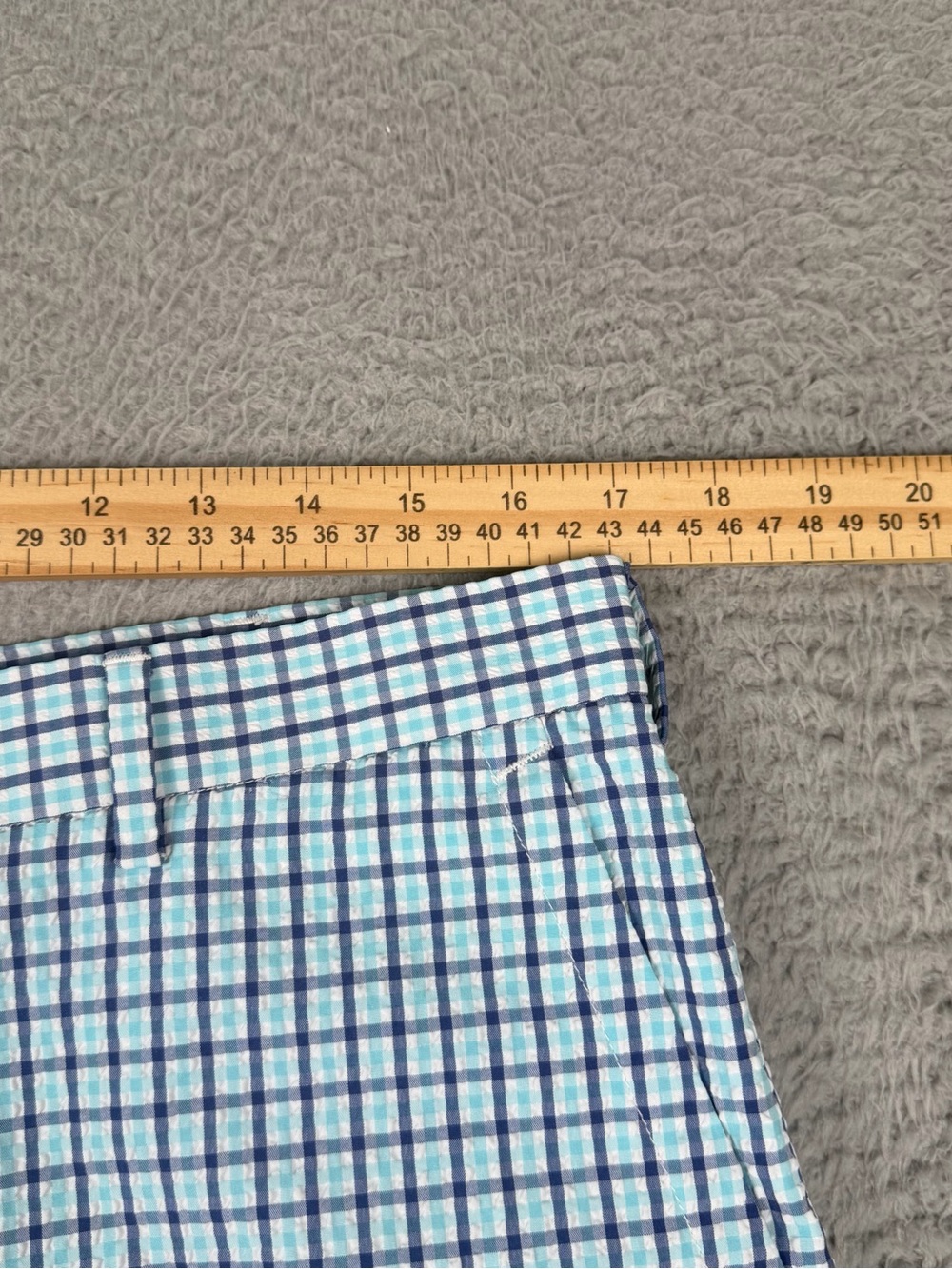 Peter Millar Crown Sport Short Mens 34 Blue Plaid Performance Seersucker Golf - Picture 5 of 11